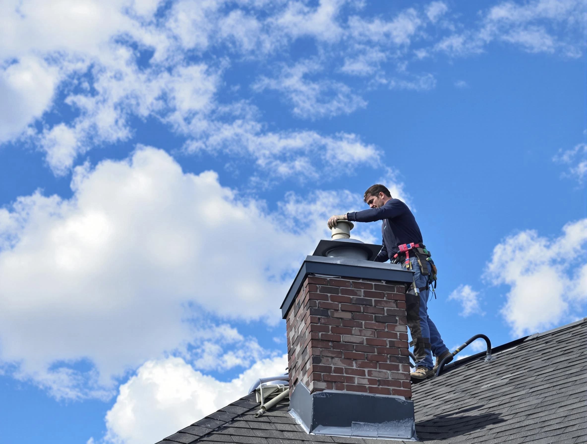 Florence Chimney Sweep installing a sturdy chimney cap in Florence, AZ