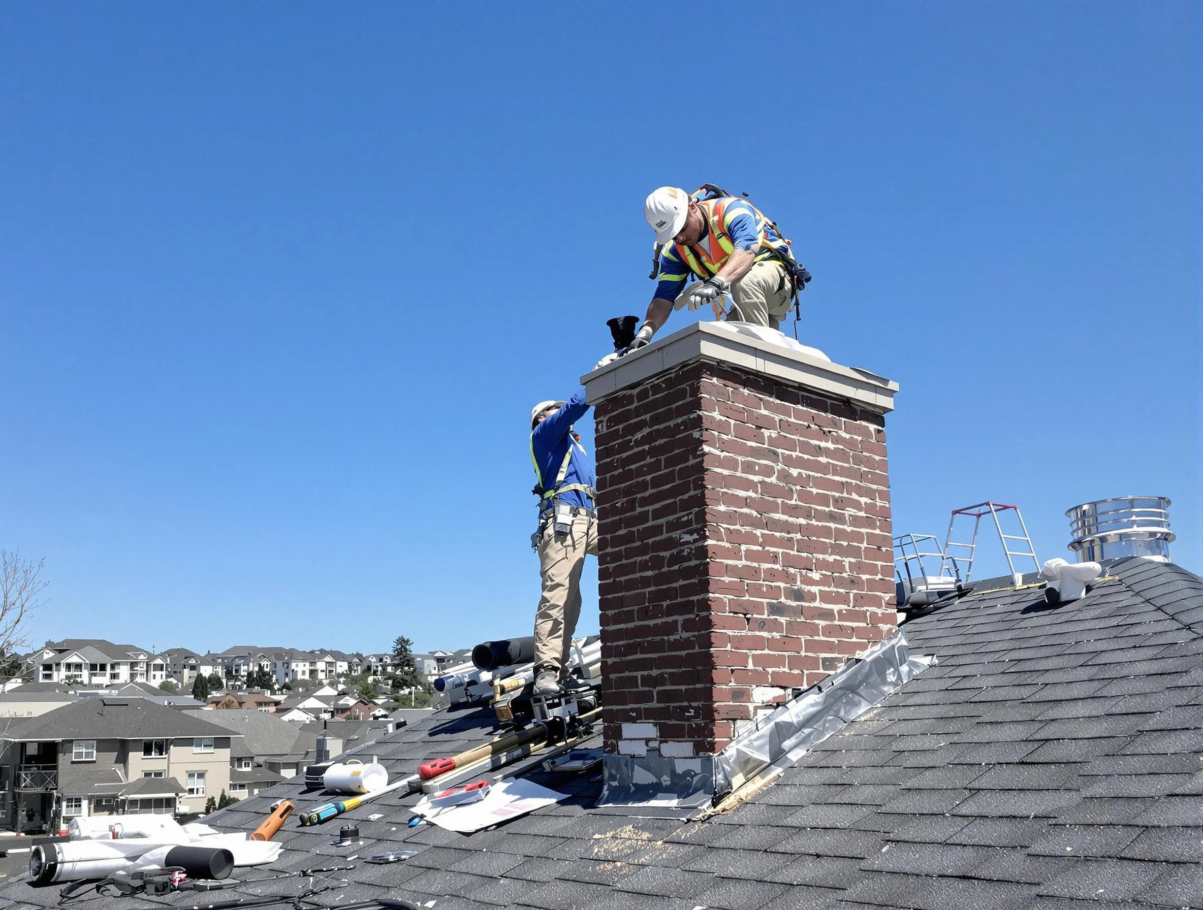 Florence Chimney Sweep repairing a chimney crown in Florence, AZ
