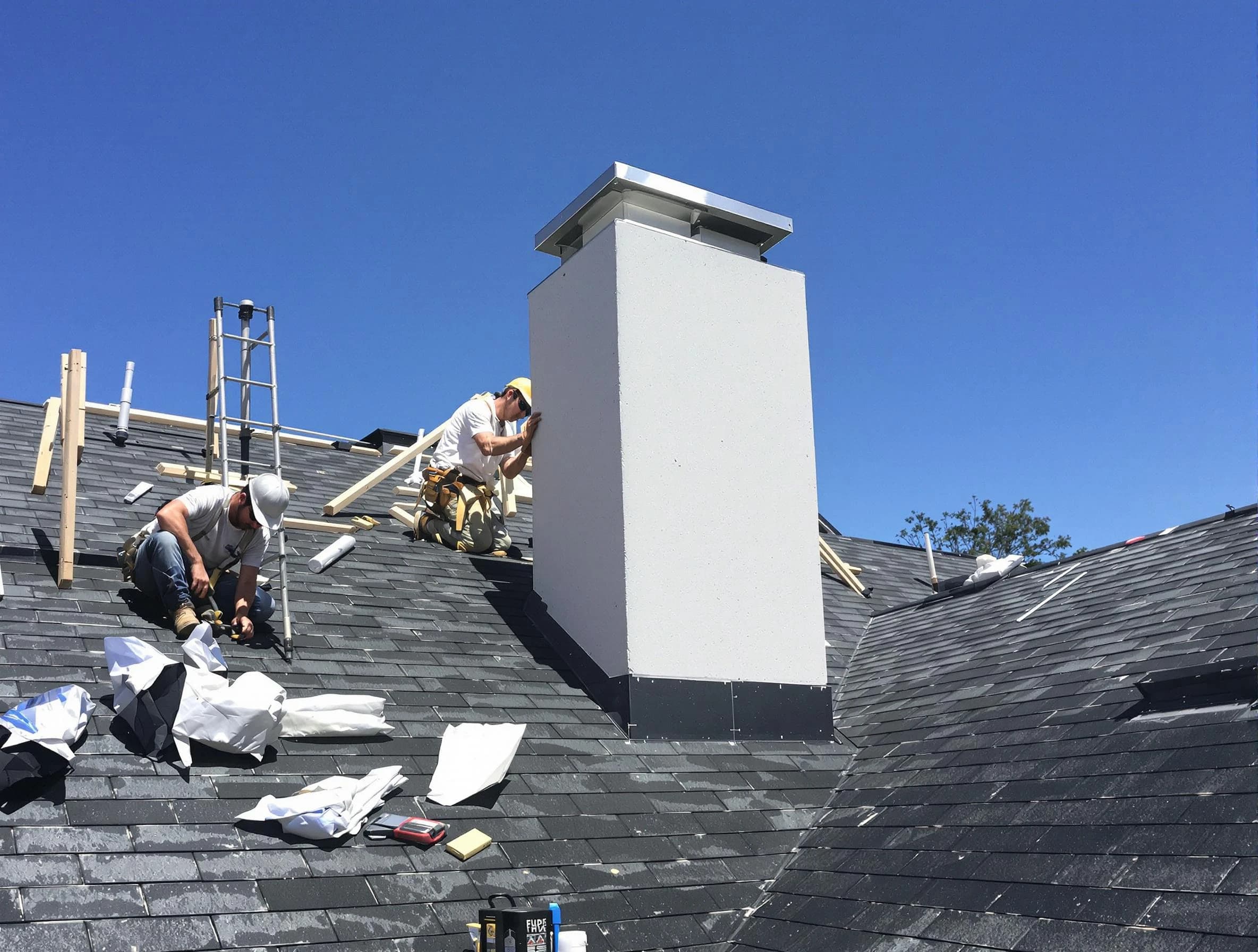 Florence Chimney Sweep crew installing a new chimney in Florence, AZ
