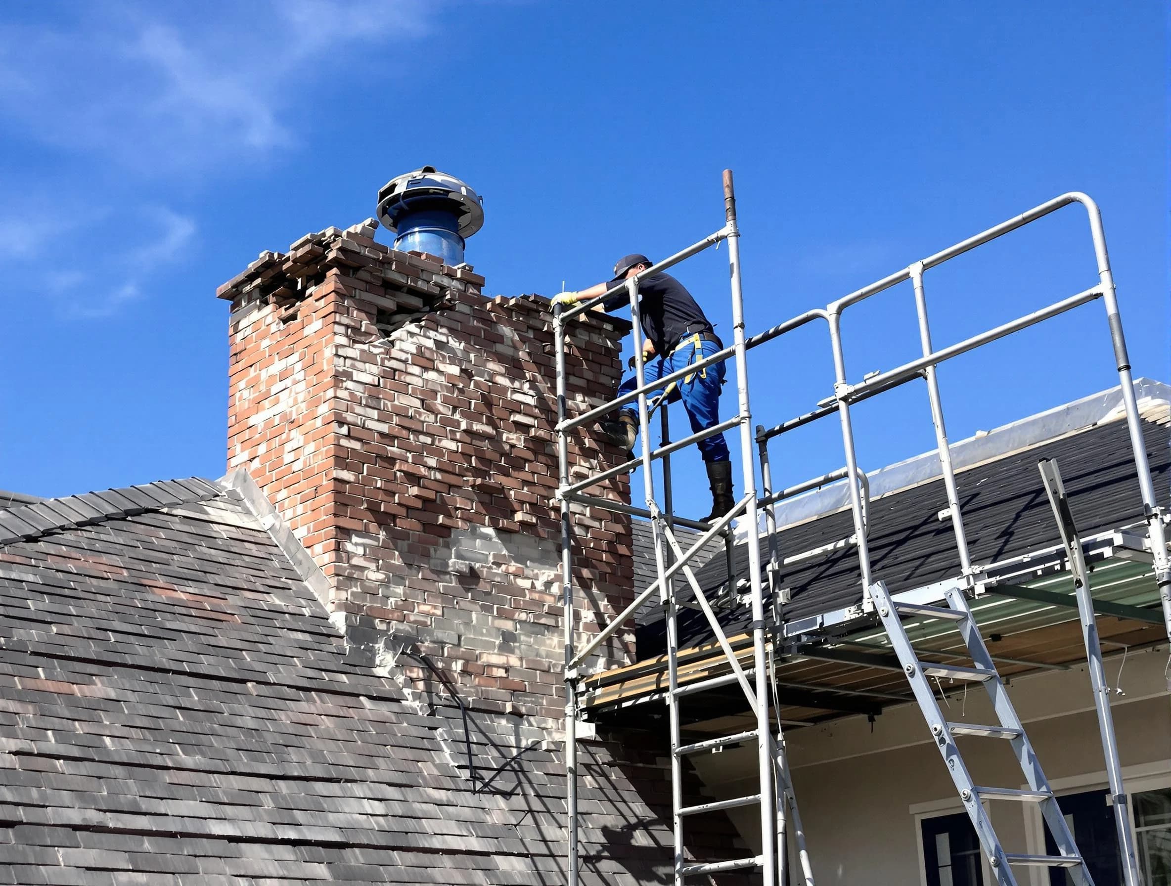 Rebuilding a chimney structure by Florence Chimney Sweep in Florence, AZ