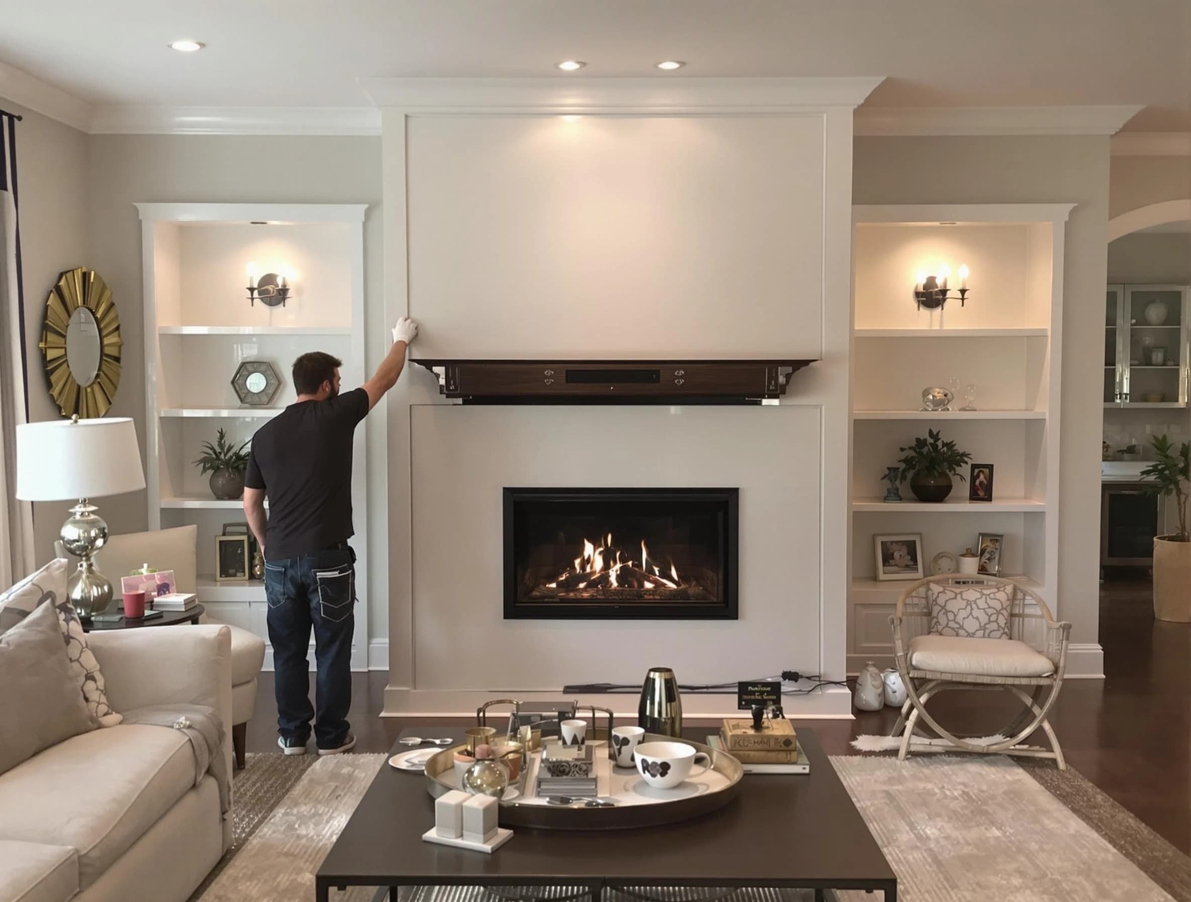 Florence Chimney Sweep installing a new fireplace in Florence, AZ