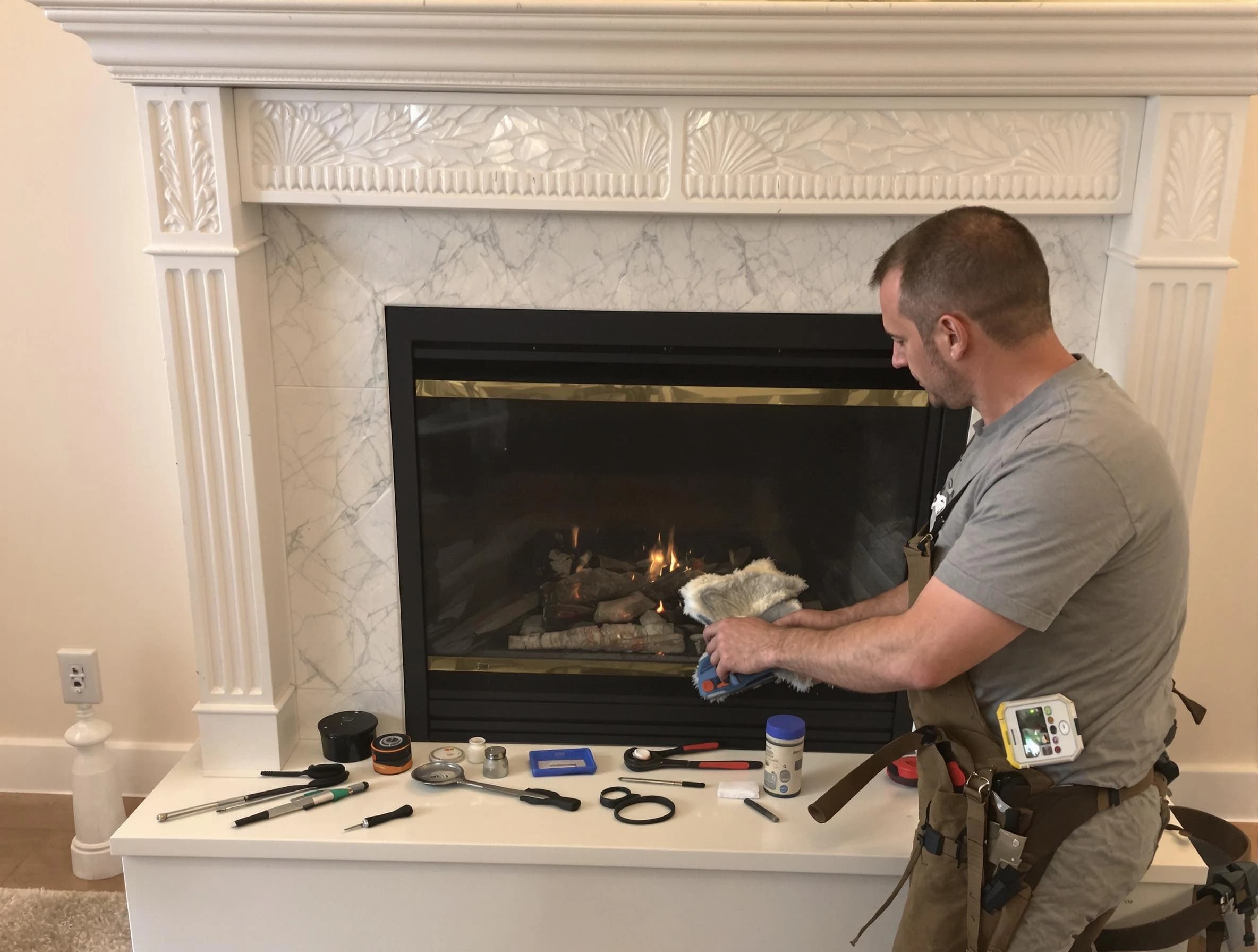 Florence Chimney Sweep performing fireplace maintenance in Florence, AZ