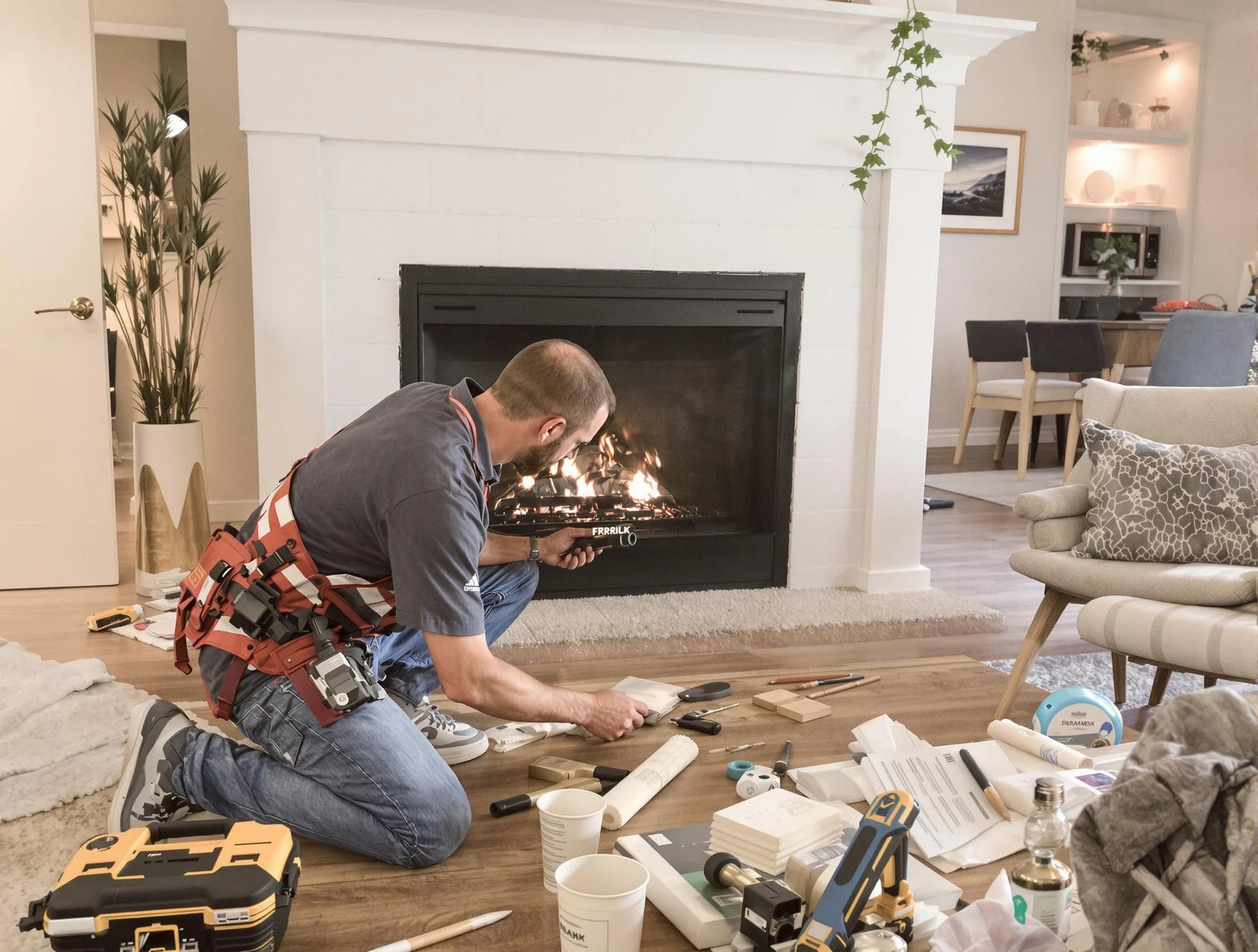 Florence Chimney Sweep performing fireplace repair in Florence, AZ