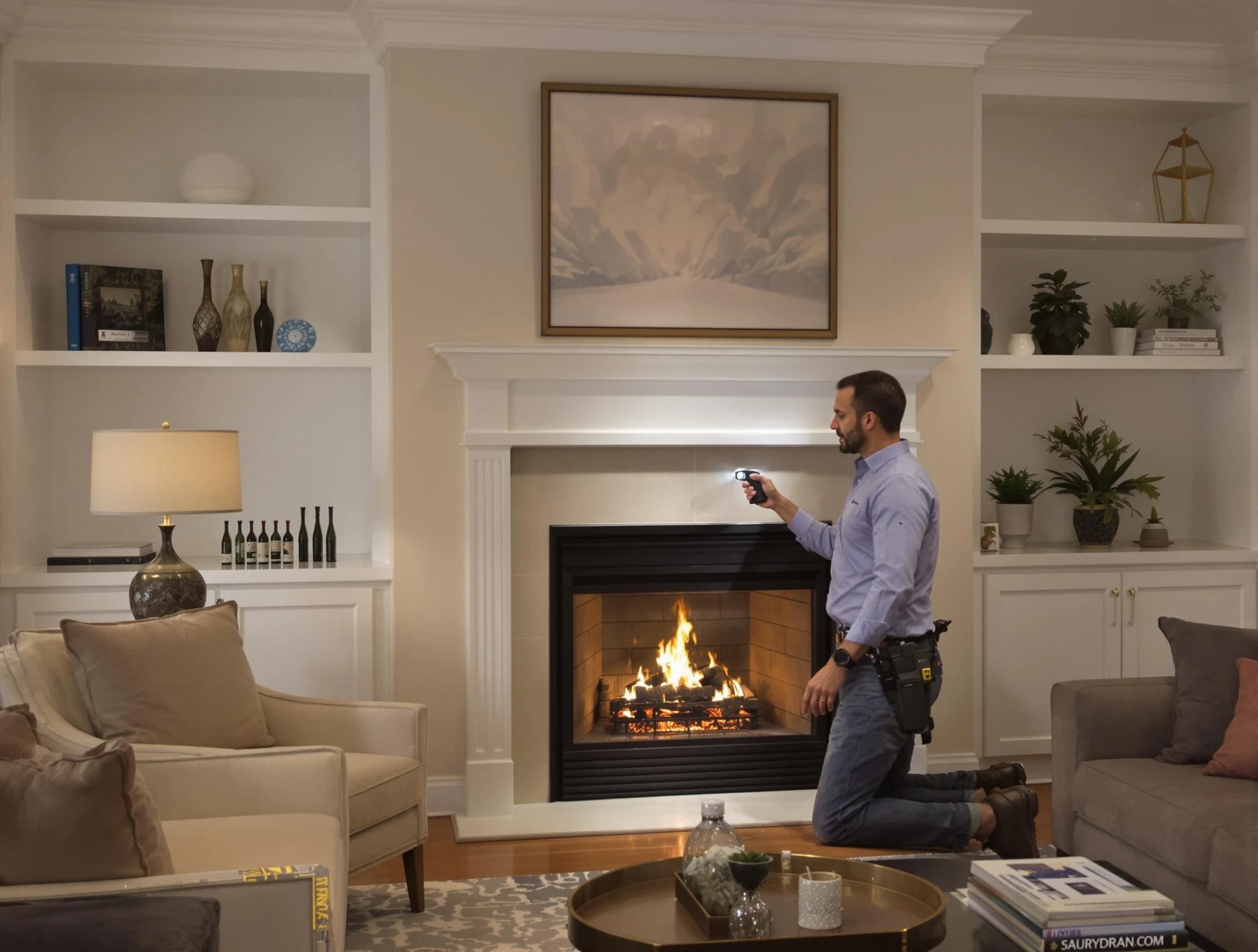 Florence Chimney Sweep conducting a fireplace safety inspection in Florence, AZ