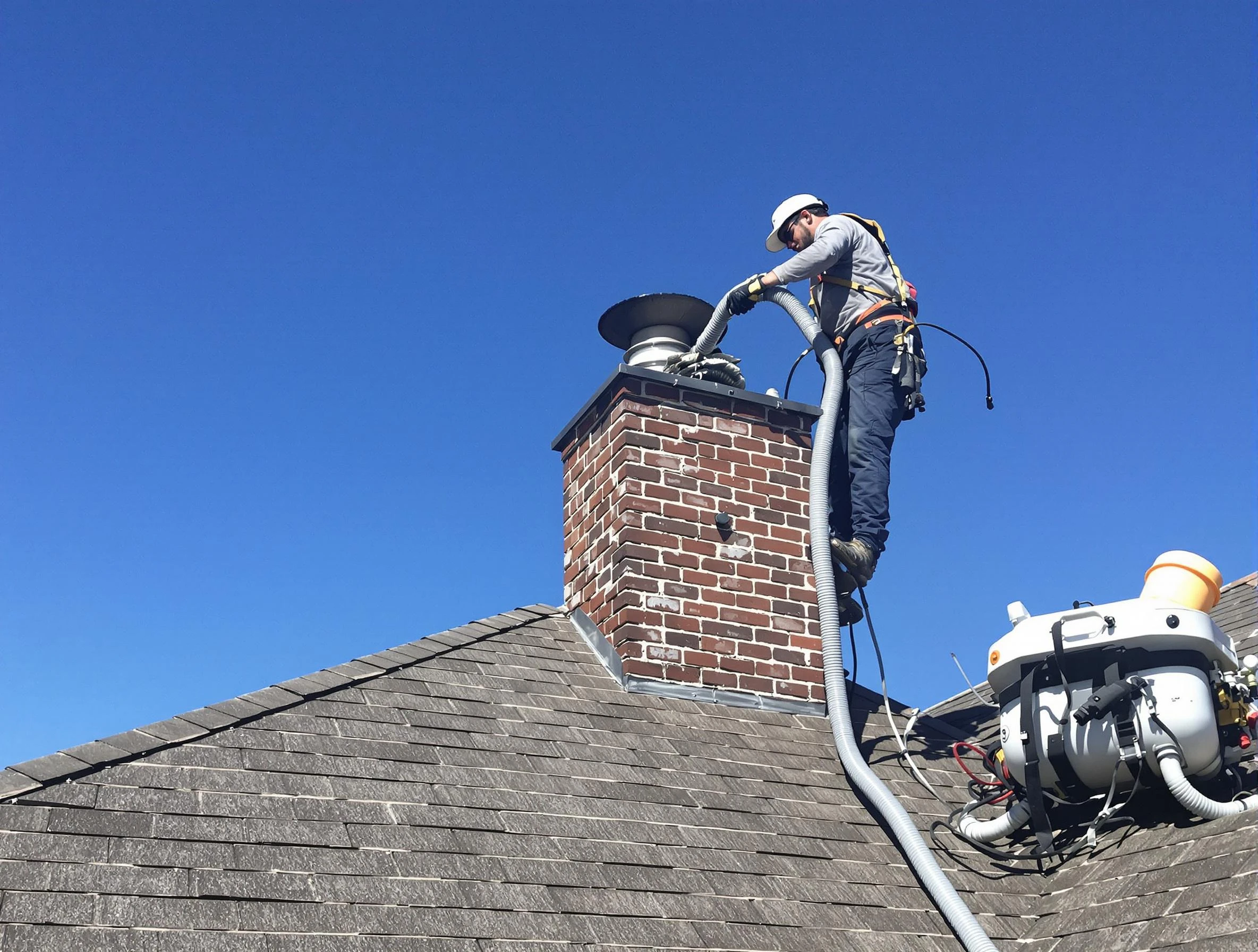 Dedicated Florence Chimney Sweep team member cleaning a chimney in Florence, AZ