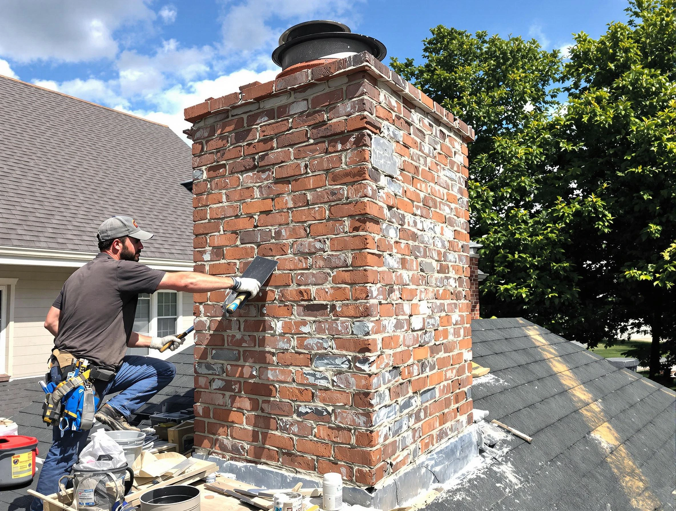 Completed chimney rebuild by Florence Chimney Sweep in Florence, AZ