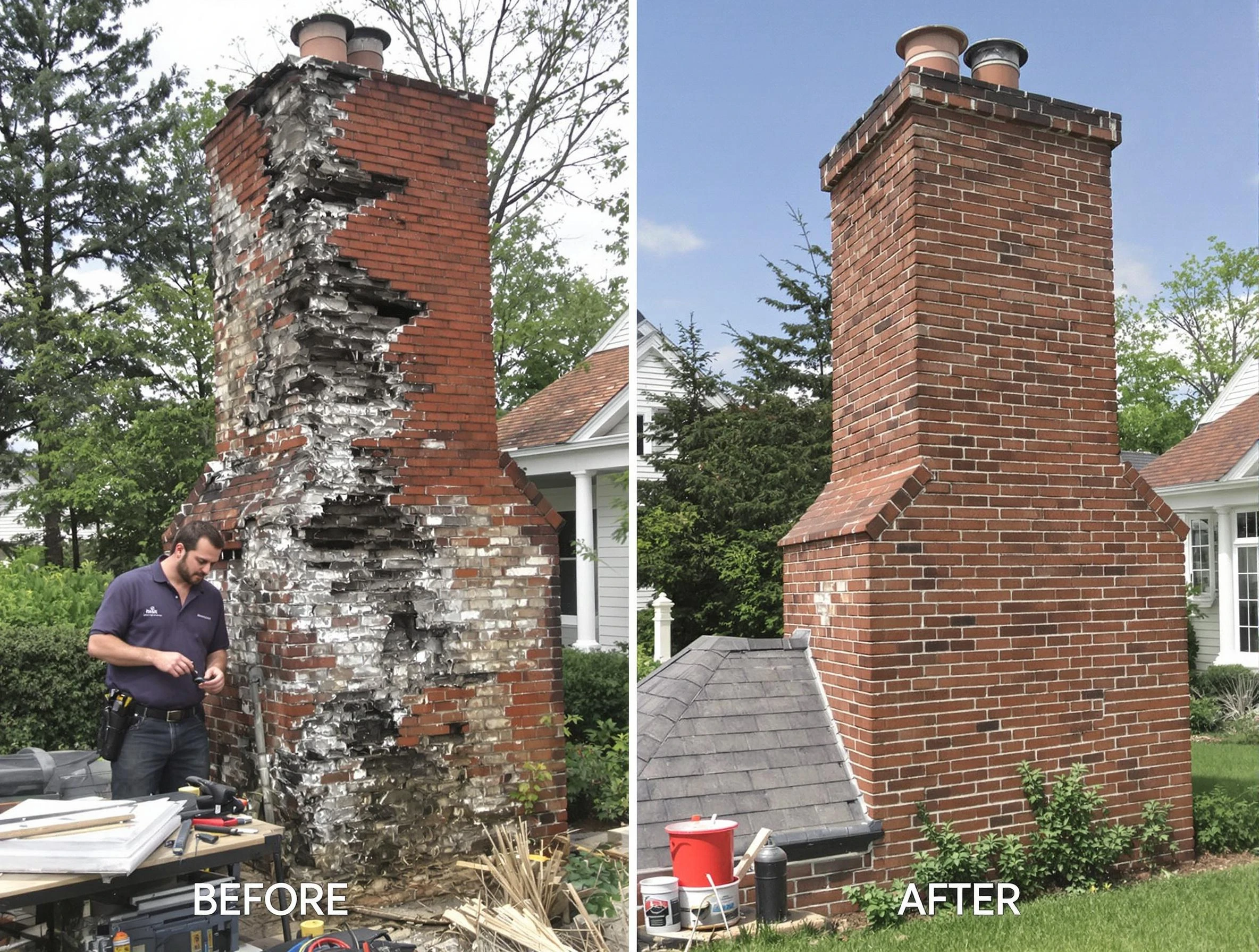 Florence Chimney Sweep performing a full chimney restoration in Florence, AZ
